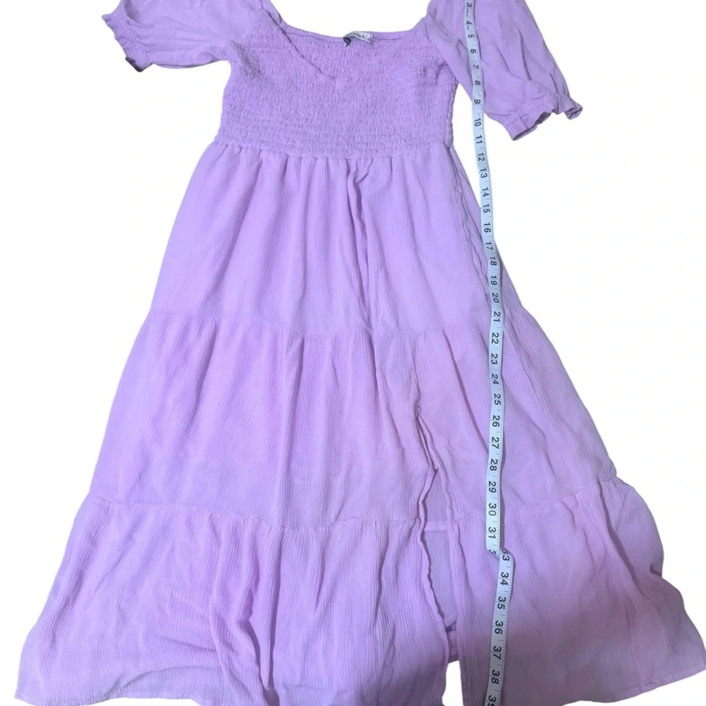 Abercrombie & Fitch Lavender Maxi Dress with Puff Sleeves